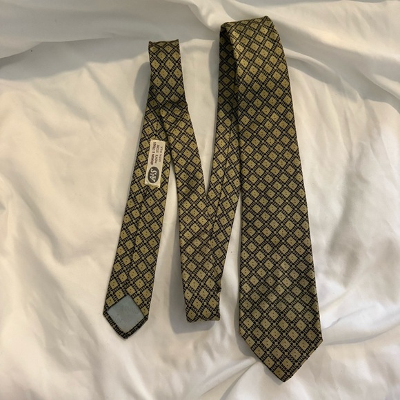 Like New Vintage Christian Dior Geometric Print Silk Tie - Picture 1 of 2